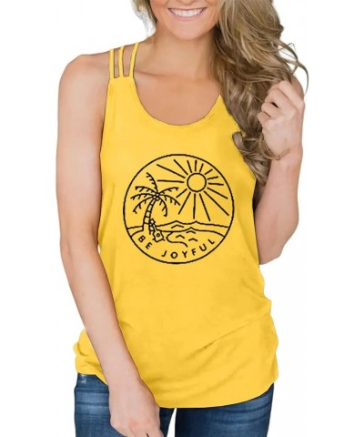 Sunset Tank Tops Women Casual Summer Beach Sleeveless Hawaiian Graphic Tee Sunshine Shirt Cute Country Vacation Vest Ｘ－ｙｅｌｌｏｗ...