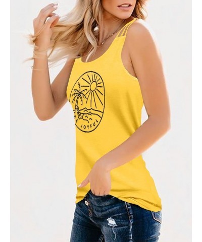 Sunset Tank Tops Women Casual Summer Beach Sleeveless Hawaiian Graphic Tee Sunshine Shirt Cute Country Vacation Vest Ｘ－ｙｅｌｌｏｗ...