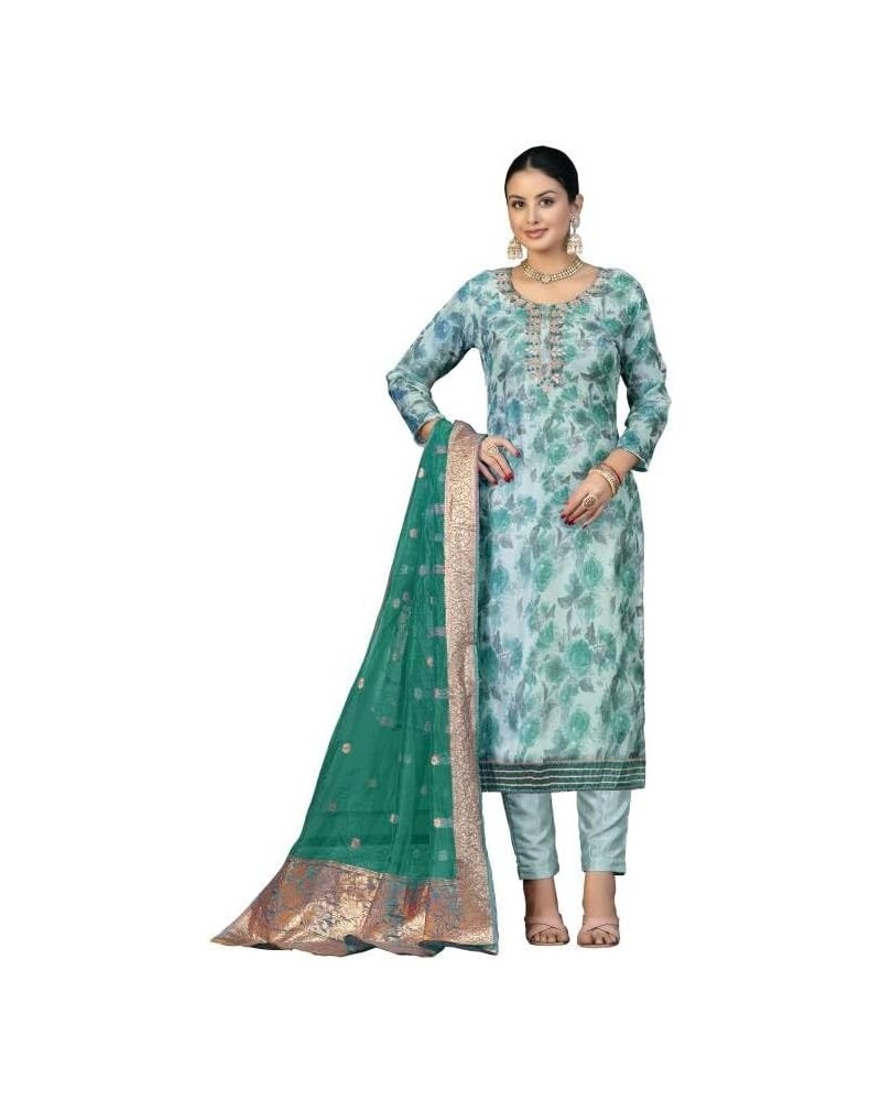 GJ Fashion Indian Style Kurta Palazzo Salwar Suit with Designer Dupatta for Girls & Women Light Green.!.13 $29.27 Suits