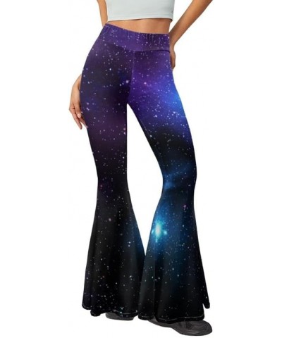 Women's Flare Yoga Pants Fluid Art High Waist Workout Bootleg Pants Flowers Tummy Control Stretch Lounge Sweatpants Stars $11...