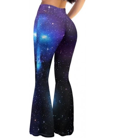 Women's Flare Yoga Pants Fluid Art High Waist Workout Bootleg Pants Flowers Tummy Control Stretch Lounge Sweatpants Stars $11...