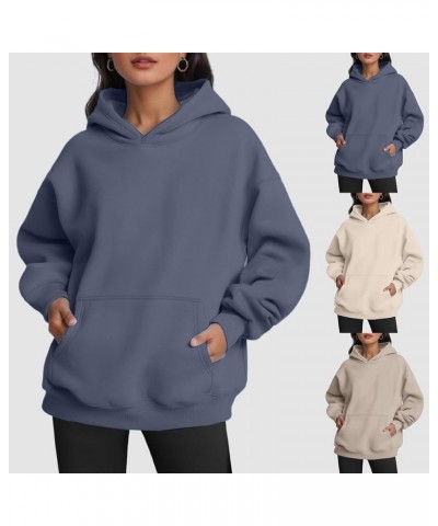 Hoodies for Women Pullover, Women's Casual Hoodies Long Sleeve Solid Lightweight Pullover Tops Sweatshirt with Pocket 01-beig...