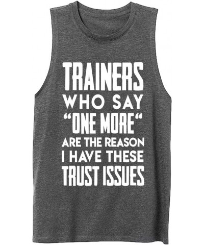 Workout Tank Tops for Women-Womens Funny Saying Fitness Gym Racerback Sleeveless Shirts Muscle Tank-grey $14.15 Tanks