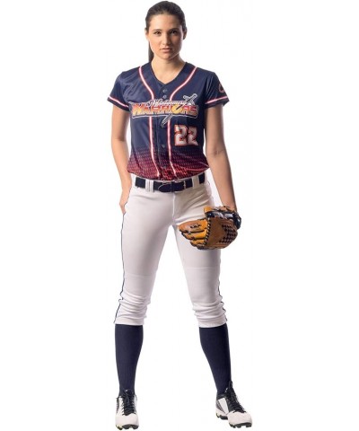 Women's Tournament Traditional Low-Rise Softball Pants with Braid Black, Royal Pipe $15.99 Activewear