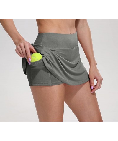 Athletic Tennis Skirts for Women with Pockets Shorts, Workout Running Golf Skorts Gray $14.78 Skorts