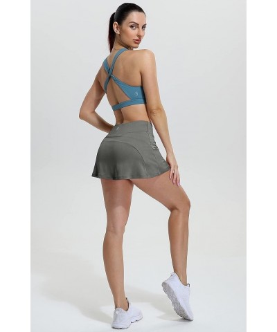 Athletic Tennis Skirts for Women with Pockets Shorts, Workout Running Golf Skorts Gray $14.78 Skorts