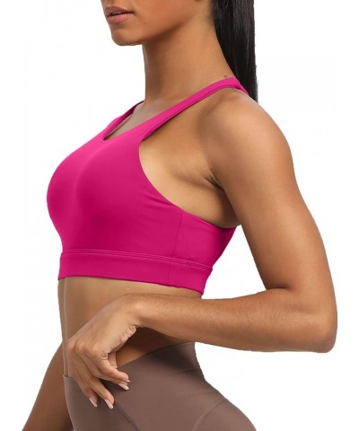 Women's Workout Sports Bras Fitness Medium-High Cross Back Sporty Padded Bra Yoga Crop Tank Top Rose Red $13.99 Lingerie