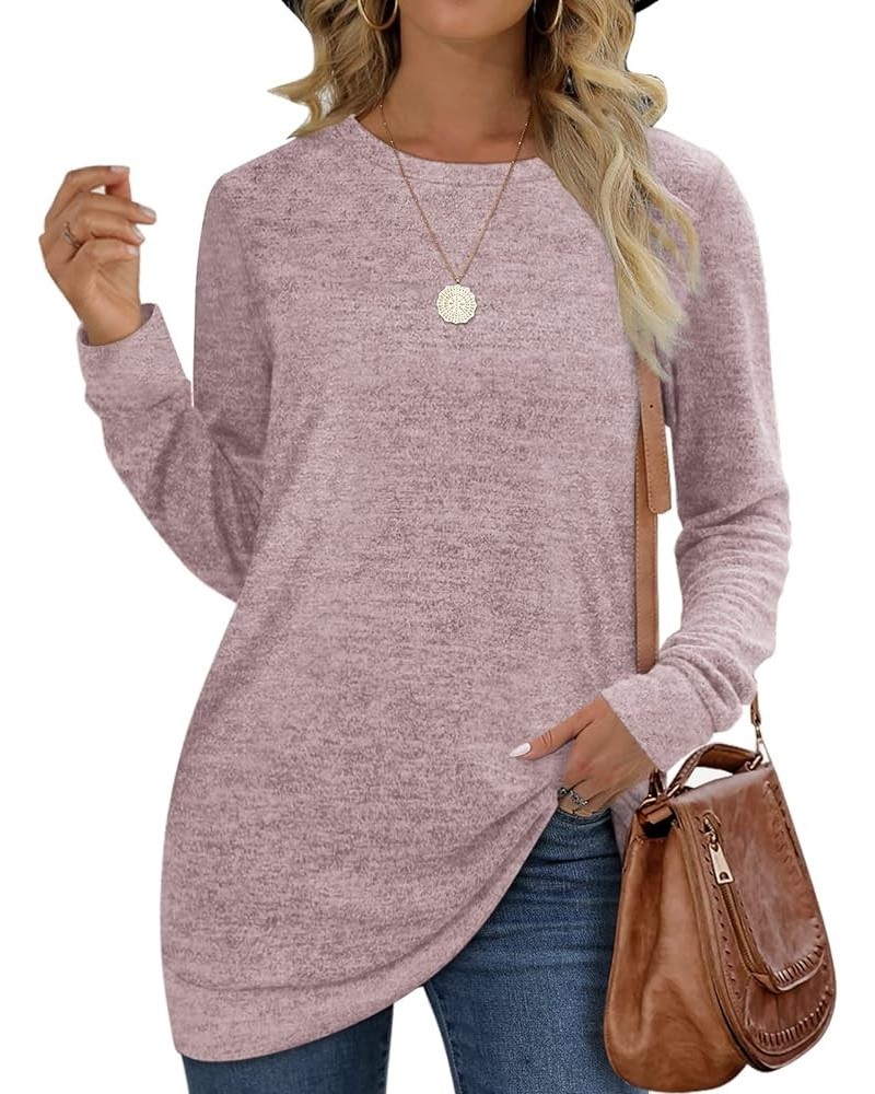 Sweatshirts for Women Crew Neck Long Sleeve Plain Fashion Casual Tops 06-purple $18.14 Tops