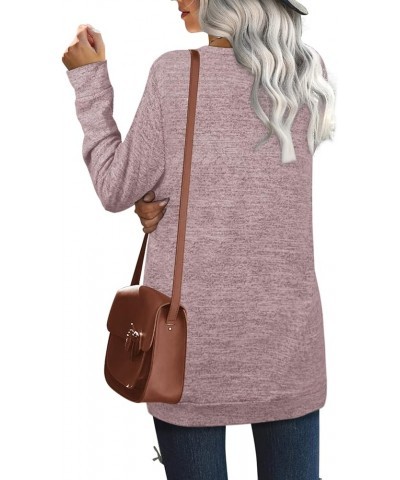 Sweatshirts for Women Crew Neck Long Sleeve Plain Fashion Casual Tops 06-purple $18.14 Tops