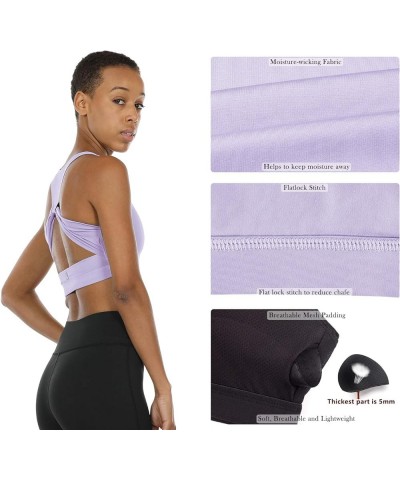 Workout Sports Bras for Women - Fitness Athletic Exercise Running Bra Yoga Tops Lilac $13.99 Lingerie