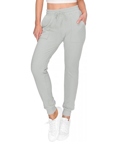 Women's Ribbed Jogger Pants - Rib Knit Active Lounge Sweatpants Rpjo1963 / Grey $10.64 Activewear