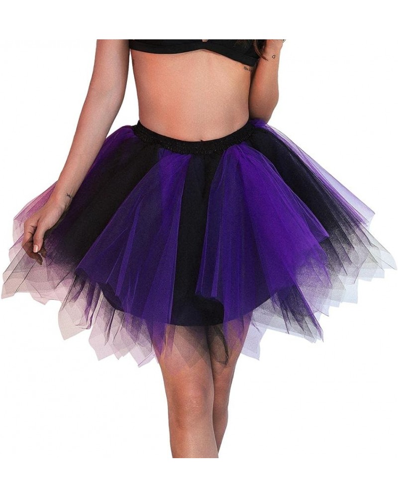 Women’s Tutu Skirt Muticolored Layered Tulle Skirts Petticoat 1950s Ballet Bubble Skirt Party Dance Skirt Purple $9.68 Skirts