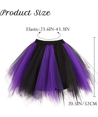 Women’s Tutu Skirt Muticolored Layered Tulle Skirts Petticoat 1950s Ballet Bubble Skirt Party Dance Skirt Purple $9.68 Skirts