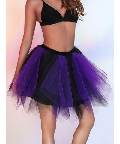 Women’s Tutu Skirt Muticolored Layered Tulle Skirts Petticoat 1950s Ballet Bubble Skirt Party Dance Skirt Purple $9.68 Skirts