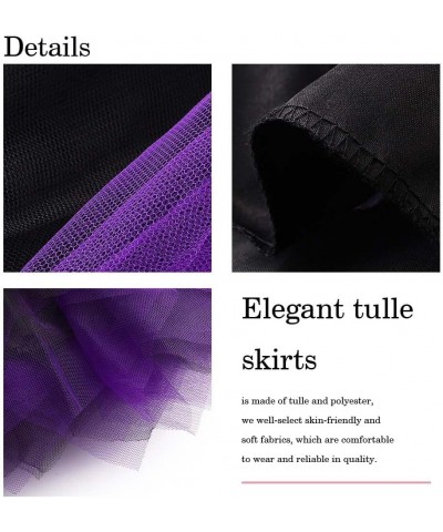 Women’s Tutu Skirt Muticolored Layered Tulle Skirts Petticoat 1950s Ballet Bubble Skirt Party Dance Skirt Purple $9.68 Skirts