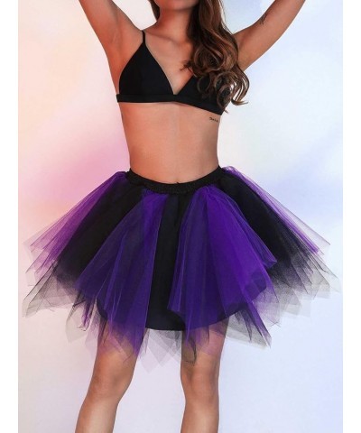 Women’s Tutu Skirt Muticolored Layered Tulle Skirts Petticoat 1950s Ballet Bubble Skirt Party Dance Skirt Purple $9.68 Skirts