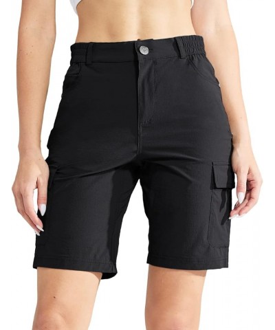 Women's Lightweight Stretch Outdoor Hiking Shorts with 7 Zipper Pockets Quick Dry Camping Shorts, Ripstop Nylon Black $19.94 ...