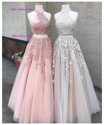 Lace Appliques 2 Piece Prom Dresses for Women Long Tulle Ball Gowns Princess Party Wedding Evening Dress 2024 Ivory $54.44 Dr...