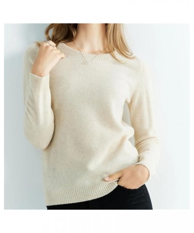 Women Knitted Cashmere Sweater 100% Merino Wool O-Neck Vintage Pullovers Autumn Winter Jumpers Clothing Tops Gray9 $31.58 Swe...