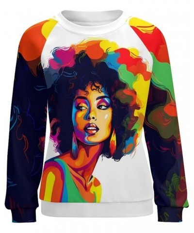 Black Women African American Tops for Women Vintage Loose Crew Neck Long Sleeve Spring Fall Sweatshirt Aibkgl006 $23.93 Hoodi...