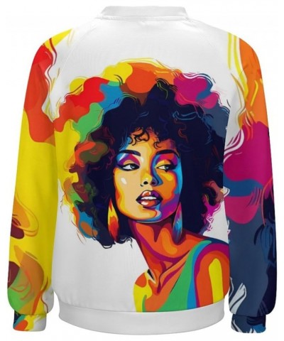 Black Women African American Tops for Women Vintage Loose Crew Neck Long Sleeve Spring Fall Sweatshirt Aibkgl006 $23.93 Hoodi...