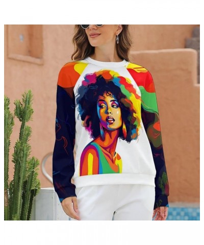 Black Women African American Tops for Women Vintage Loose Crew Neck Long Sleeve Spring Fall Sweatshirt Aibkgl006 $23.93 Hoodi...