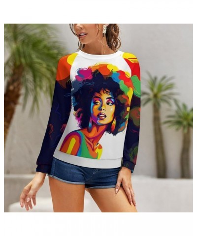 Black Women African American Tops for Women Vintage Loose Crew Neck Long Sleeve Spring Fall Sweatshirt Aibkgl006 $23.93 Hoodi...