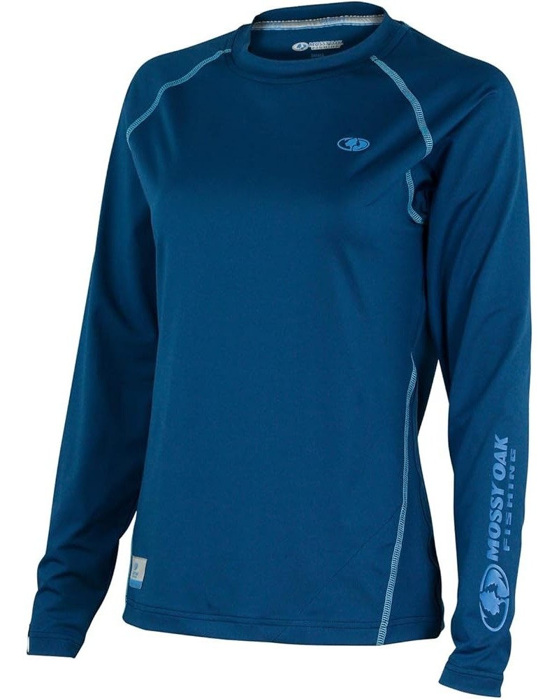 Women's Long Sleeve Performance Tech Fishing Shirt Deep Sea Blue $12.30 Activewear