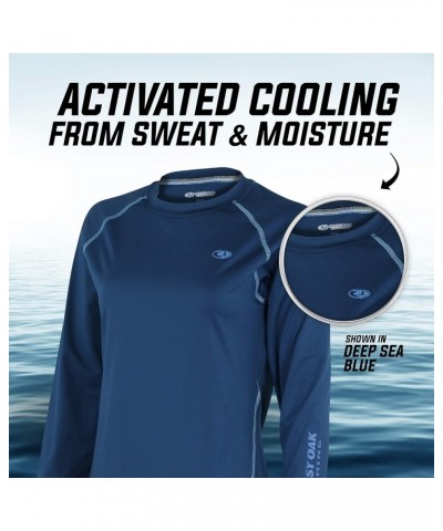 Women's Long Sleeve Performance Tech Fishing Shirt Deep Sea Blue $12.30 Activewear