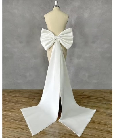 Detachable Large Bow for Women's Short Satin Prom Dress Elegant Sleeveless Dresses V Neck Bridesmaid Dress Sliver $19.77 Dresses