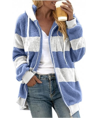 Womens Long Coat Sherpa Jacket for Women Winter Long Sleeve Full Zip Hoodies Oversized Fuzzy Fleece Teddy Coats 07-sky Blue $...