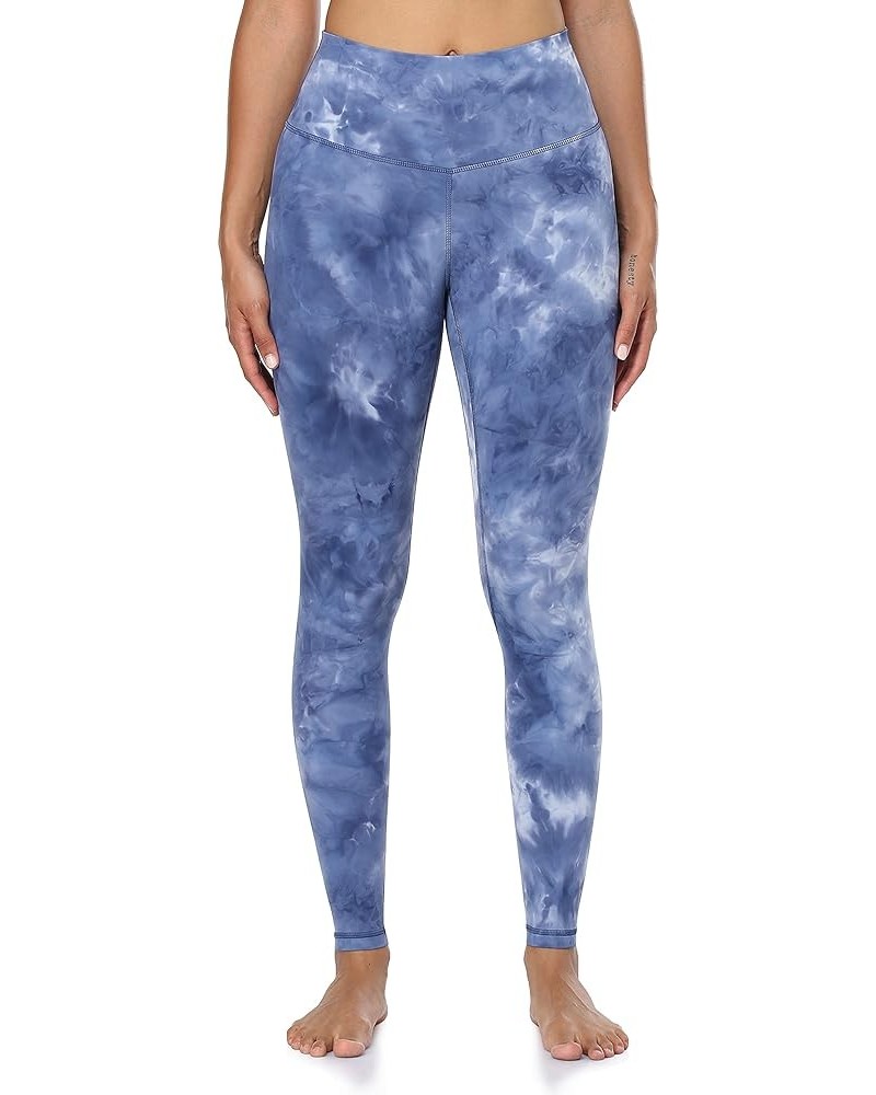 Women's Ultra Soft High Waisted Seamless Leggings Tummy Control Yoga Pants Blue Tie Dye $15.50 Leggings