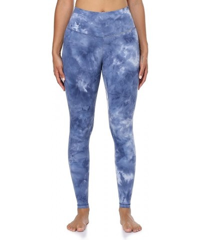 Women's Ultra Soft High Waisted Seamless Leggings Tummy Control Yoga Pants Blue Tie Dye $15.50 Leggings