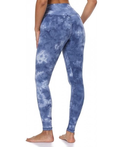 Women's Ultra Soft High Waisted Seamless Leggings Tummy Control Yoga Pants Blue Tie Dye $15.50 Leggings