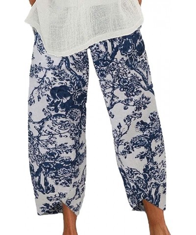 Women Hawaii Linen Capris Pants Wide Leg Relax Fit Palazzo Pants Summer Casual Sweatpants Trousers Boho Outfits Beige 2 $6.35...