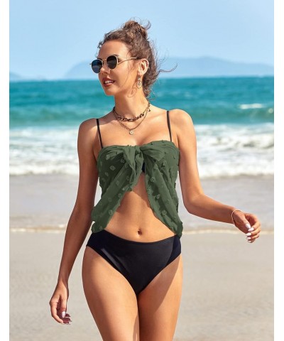 Women's Sarong Swimsuit Cover Ups Bathing Suit Coverups Chiffon Beach Wrap Skirts S-3XL C-Swiss dot Swiss Dot-army Green $5.8...