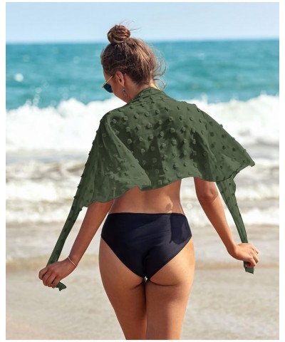 Women's Sarong Swimsuit Cover Ups Bathing Suit Coverups Chiffon Beach Wrap Skirts S-3XL C-Swiss dot Swiss Dot-army Green $5.8...