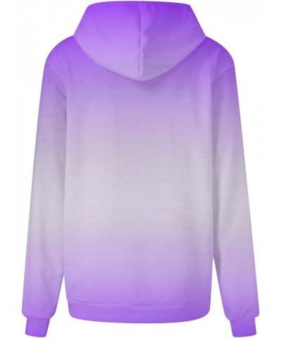 Women's Oversized Hoodies Casual Gradient Print Long Sleeve Sweatshirts Pullover Fall Fashion Clothes Outfits 05-purple $11.3...