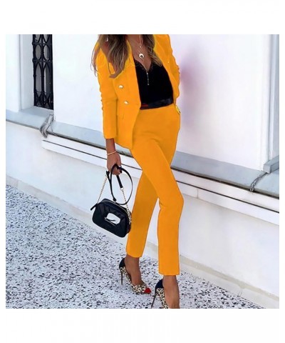 Blazer Sets Women 2 Piece Outfits Dressy Casual Two Piece Pants Set Fashion Business Casual Clothing for Work Suit Set A Yell...