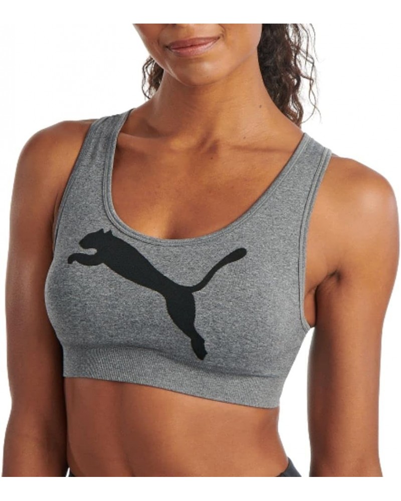 Women's Seamless Sports Bra Big Cat Medium Heather Grey $13.28 Lingerie