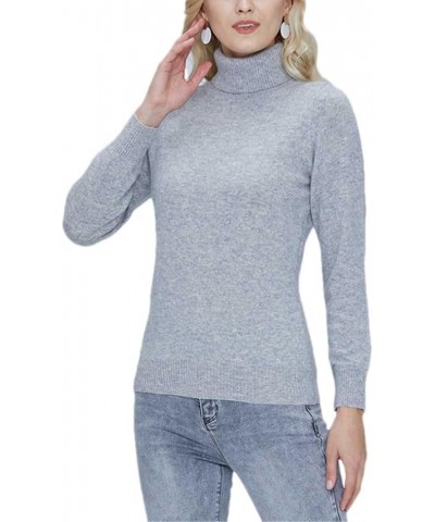 Women Turtleneck Sweater Merino Wool Autumn Knitted Pullover Jumper Women Winter Warm Sweaters Knit Top Light Gray9 $29.55 Sw...