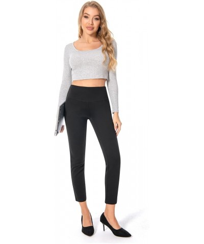 Women's Business Causal Slim Ponte Pull On Ankle Pants Black $15.17 Pants