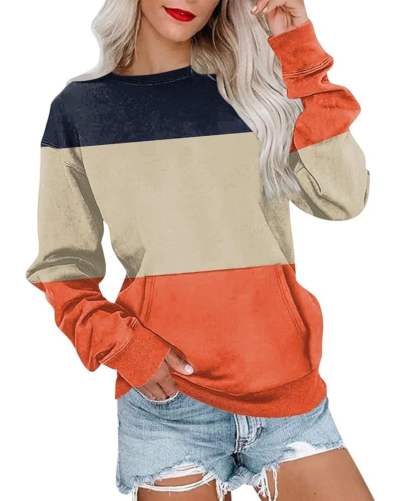 Women's Long Sleeve Sweatshirt Casual Crewneck Loose Fit Pollover Hoodie Fleece Fall Tops, S-3XL D-light Blue $10.03 Hoodies ...