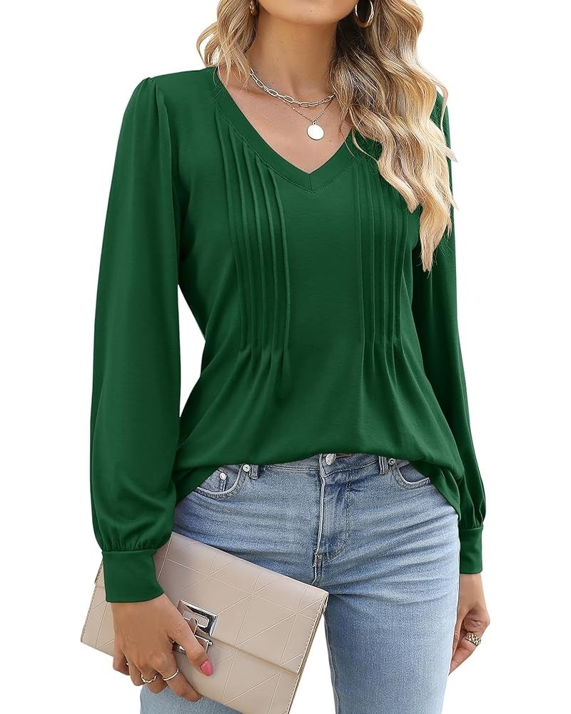 Womens Tops Dressy Casual Summer Flutter Sleeve T-Shirts Ruffle Short Sleeve Loose V Neck Tunic Tops C-green $11.00 Tops