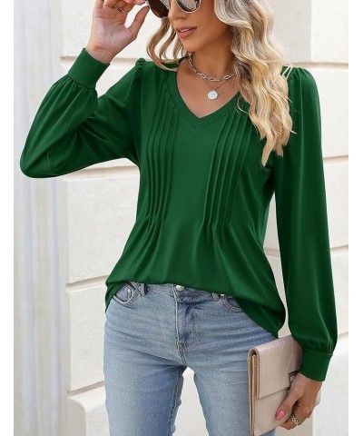 Womens Tops Dressy Casual Summer Flutter Sleeve T-Shirts Ruffle Short Sleeve Loose V Neck Tunic Tops C-green $11.00 Tops