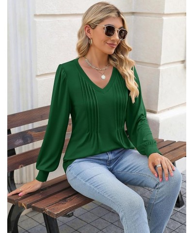 Womens Tops Dressy Casual Summer Flutter Sleeve T-Shirts Ruffle Short Sleeve Loose V Neck Tunic Tops C-green $11.00 Tops