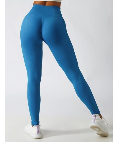 Women Amplify Seamless Scrunch Legging Tummy Control High Waisted Workout Tights Gym Yoga Pant Royalblue $11.50 Leggings