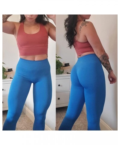 Women Amplify Seamless Scrunch Legging Tummy Control High Waisted Workout Tights Gym Yoga Pant Royalblue $11.50 Leggings