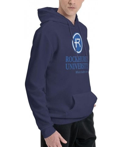 Rockhurst University Logo Womens Casual Hoodies Pullover Tops Drawstring Long Sleeve Sweatshirts Navy Blue $15.50 Hoodies & S...