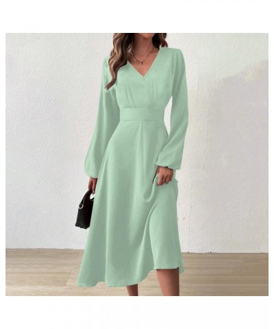 Spring Dresses for Women 2024 New Years Eve V-Neck Long Sleeve Gradient Plus Size Dresses for Curvy Formal Trendy D-mint Gree...